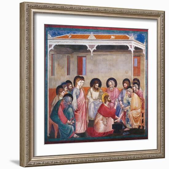 Stories of the Passion the Washing of the Feet-Giotto di Bondone-Framed Giclee Print