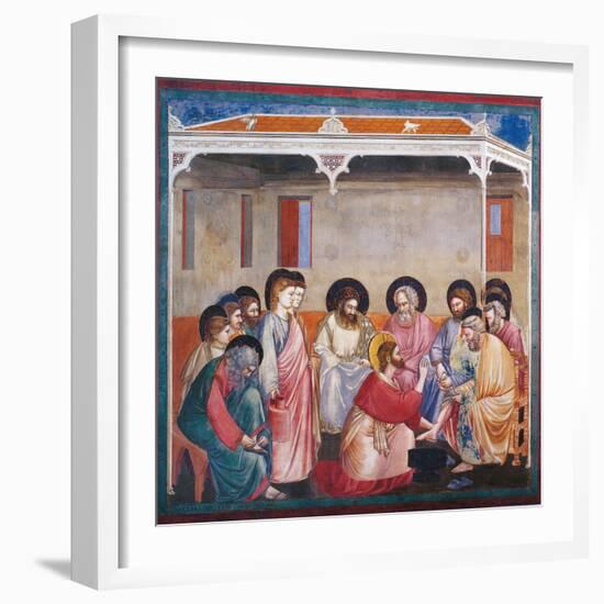 Stories of the Passion the Washing of the Feet-Giotto di Bondone-Framed Giclee Print