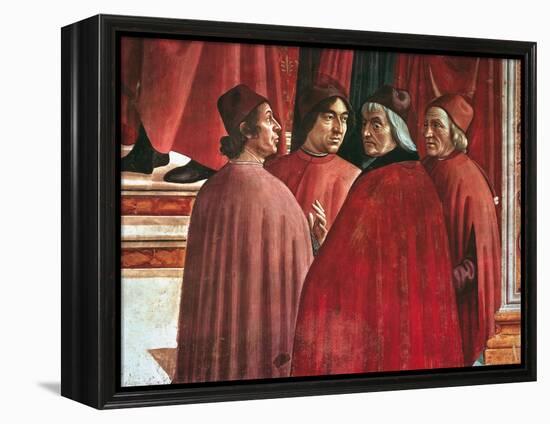 Stories of the Virgin Mary: Annunciation to Zacharias-Domenico Ghirlandaio-Framed Premier Image Canvas