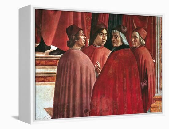 Stories of the Virgin Mary: Annunciation to Zacharias-Domenico Ghirlandaio-Framed Premier Image Canvas