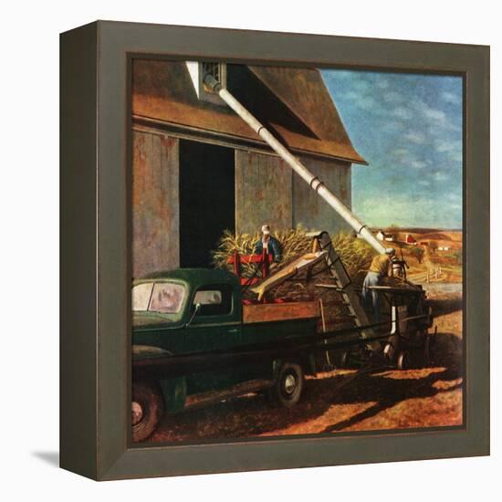 "Storing the Corn," November 6, 1948-John Atherton-Framed Premier Image Canvas