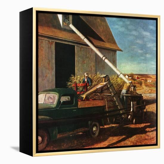 "Storing the Corn," November 6, 1948-John Atherton-Framed Premier Image Canvas