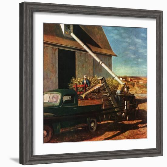 "Storing the Corn," November 6, 1948-John Atherton-Framed Giclee Print