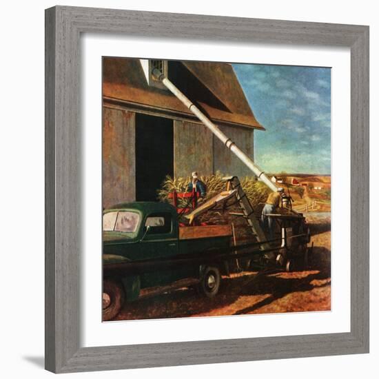 "Storing the Corn," November 6, 1948-John Atherton-Framed Giclee Print