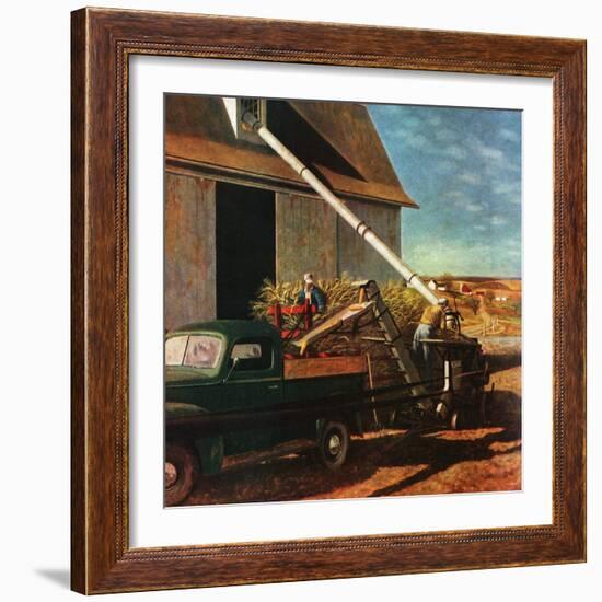 "Storing the Corn," November 6, 1948-John Atherton-Framed Giclee Print