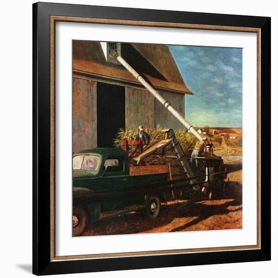 "Storing the Corn," November 6, 1948-John Atherton-Framed Giclee Print