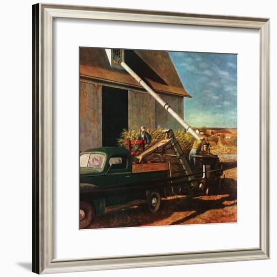 "Storing the Corn," November 6, 1948-John Atherton-Framed Giclee Print