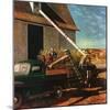 "Storing the Corn," November 6, 1948-John Atherton-Mounted Giclee Print