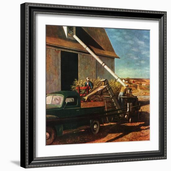 "Storing the Corn," November 6, 1948-John Atherton-Framed Giclee Print