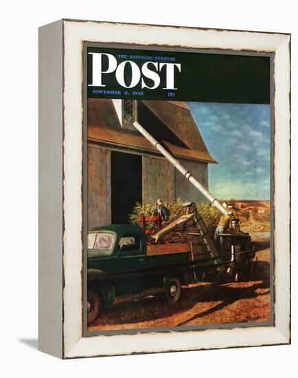 "Storing the Corn," Saturday Evening Post Cover, November 6, 1948-John Atherton-Framed Premier Image Canvas