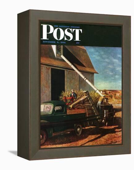 "Storing the Corn," Saturday Evening Post Cover, November 6, 1948-John Atherton-Framed Premier Image Canvas