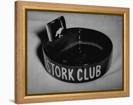 Stork Club Ashtray with a Stork Emblazoned Book of Matches on Table in This Exclusive Night Club-Alfred Eisenstaedt-Framed Premier Image Canvas