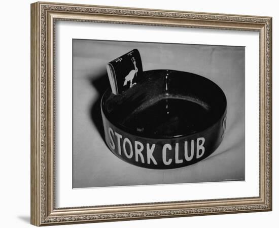 Stork Club Ashtray with a Stork Emblazoned Book of Matches on Table in This Exclusive Night Club-Alfred Eisenstaedt-Framed Photographic Print