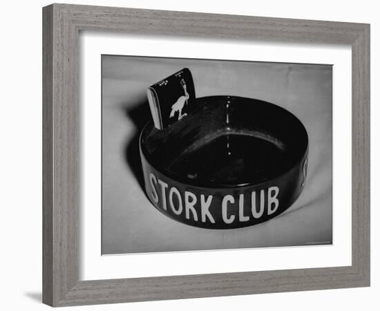 Stork Club Ashtray with a Stork Emblazoned Book of Matches on Table in This Exclusive Night Club-Alfred Eisenstaedt-Framed Photographic Print