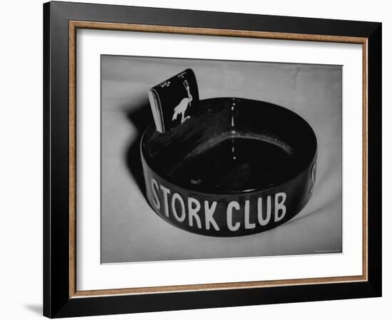 Stork Club Ashtray with a Stork Emblazoned Book of Matches on Table in This Exclusive Night Club-Alfred Eisenstaedt-Framed Photographic Print