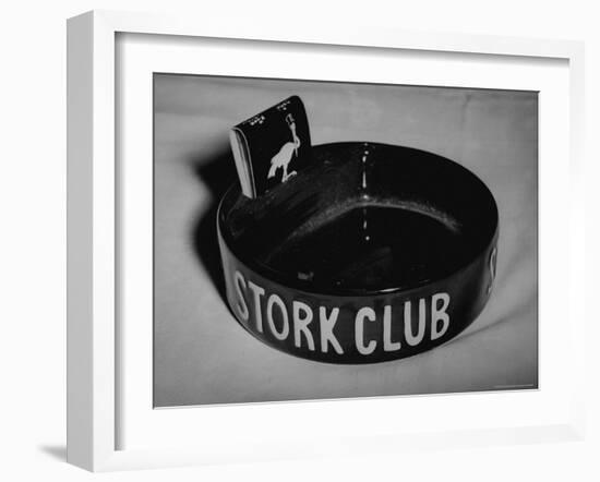 Stork Club Ashtray with a Stork Emblazoned Book of Matches on Table in This Exclusive Night Club-Alfred Eisenstaedt-Framed Photographic Print