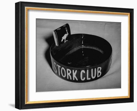 Stork Club Ashtray with a Stork Emblazoned Book of Matches on Table in This Exclusive Night Club-Alfred Eisenstaedt-Framed Photographic Print