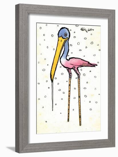 Stork with Calibrated Shanks, 1970s-George Adamson-Framed Giclee Print