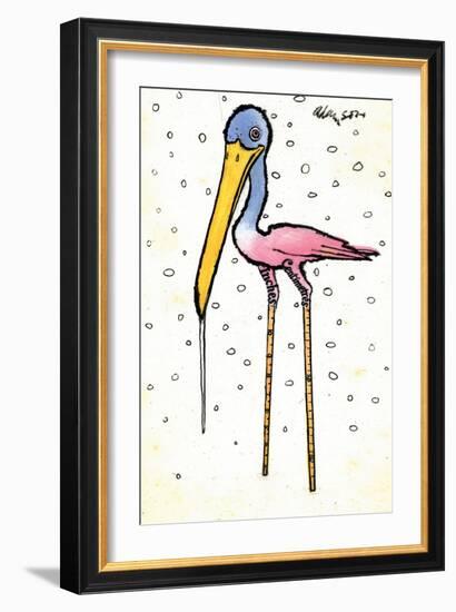 Stork with Calibrated Shanks, 1970s-George Adamson-Framed Giclee Print