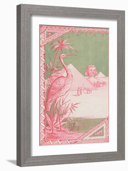 Stork with Egyptian Themes-null-Framed Art Print