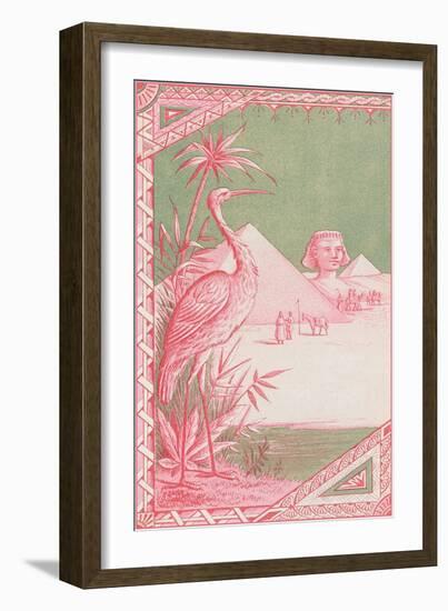 Stork with Egyptian Themes-null-Framed Art Print