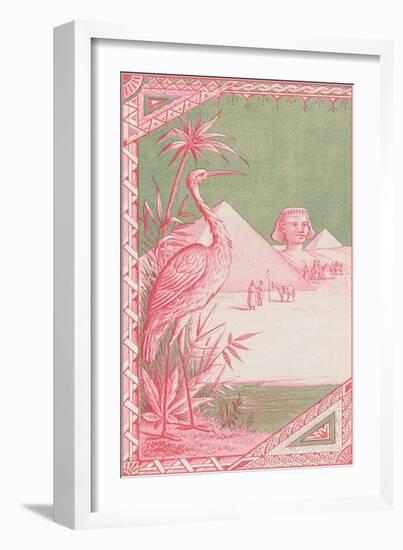 Stork with Egyptian Themes-null-Framed Art Print
