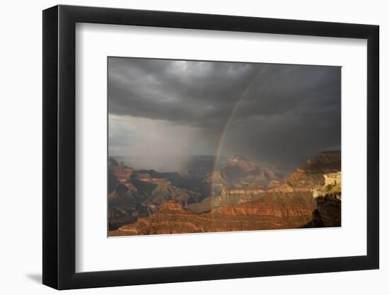 Storm and Rainbow over the Grand Canyon, Grand Canyon, Arizona-Greg Probst-Framed Photographic Print