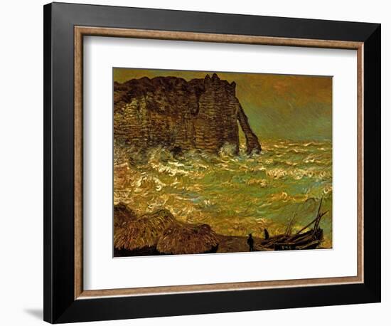 Storm at Etretat, 1883-Claude Monet-Framed Giclee Print