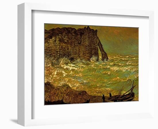 Storm at Etretat, 1883-Claude Monet-Framed Giclee Print