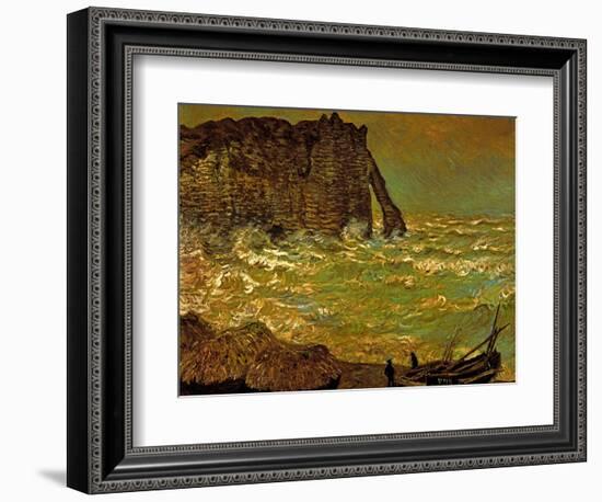 Storm at Etretat, 1883-Claude Monet-Framed Giclee Print