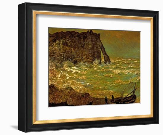 Storm at Etretat, 1883-Claude Monet-Framed Giclee Print