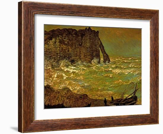 Storm at Etretat, 1883-Claude Monet-Framed Giclee Print