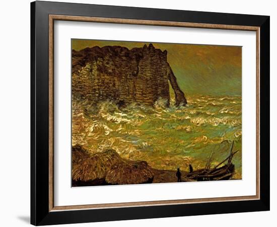 Storm at Etretat, 1883-Claude Monet-Framed Giclee Print