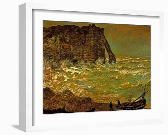 Storm at Etretat, 1883-Claude Monet-Framed Giclee Print