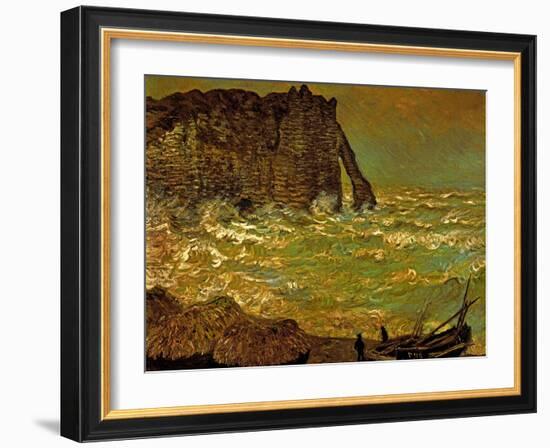 Storm at Etretat, 1883-Claude Monet-Framed Giclee Print