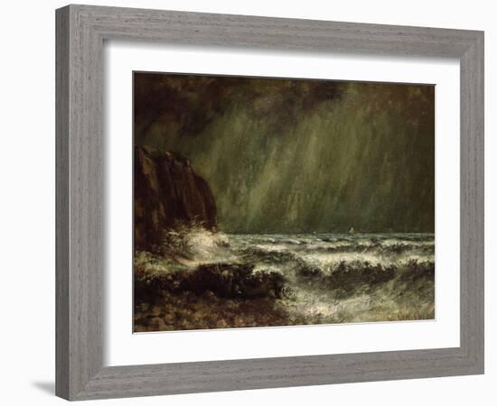 Storm at Sea, 1865-Gustave Courbet-Framed Giclee Print