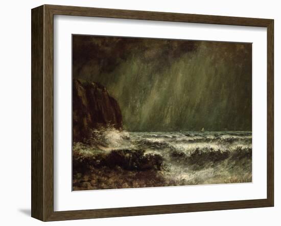 Storm at Sea, 1865-Gustave Courbet-Framed Giclee Print