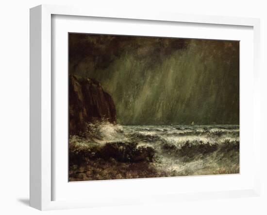 Storm at Sea, 1865-Gustave Courbet-Framed Giclee Print