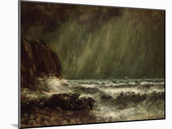 Storm at Sea, 1865-Gustave Courbet-Mounted Giclee Print