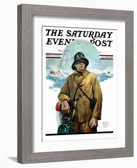 "Storm at Sea," Saturday Evening Post Cover, November 6, 1926-Edgar Franklin Wittmack-Framed Giclee Print