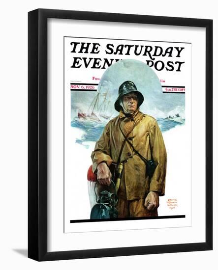 "Storm at Sea," Saturday Evening Post Cover, November 6, 1926-Edgar Franklin Wittmack-Framed Giclee Print