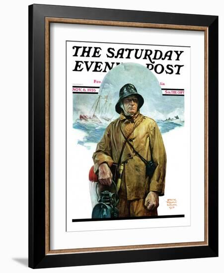 "Storm at Sea," Saturday Evening Post Cover, November 6, 1926-Edgar Franklin Wittmack-Framed Giclee Print