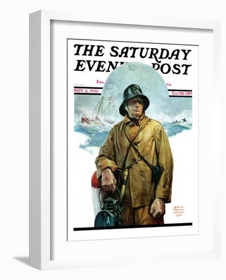 "Storm at Sea," Saturday Evening Post Cover, November 6, 1926-Edgar Franklin Wittmack-Framed Giclee Print