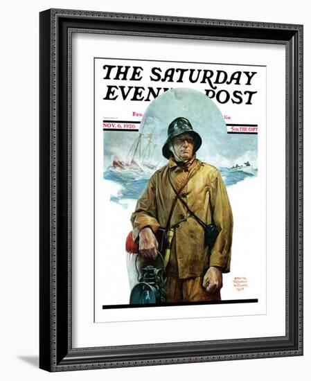 "Storm at Sea," Saturday Evening Post Cover, November 6, 1926-Edgar Franklin Wittmack-Framed Giclee Print