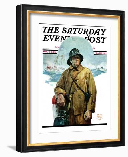 "Storm at Sea," Saturday Evening Post Cover, November 6, 1926-Edgar Franklin Wittmack-Framed Giclee Print