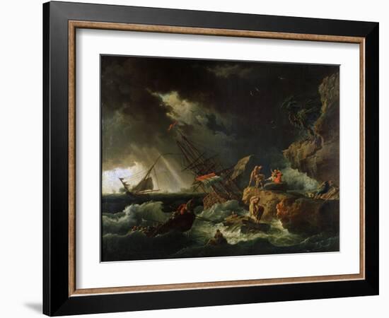 Storm at the Sea, 1740S-Claude Joseph Vernet-Framed Giclee Print