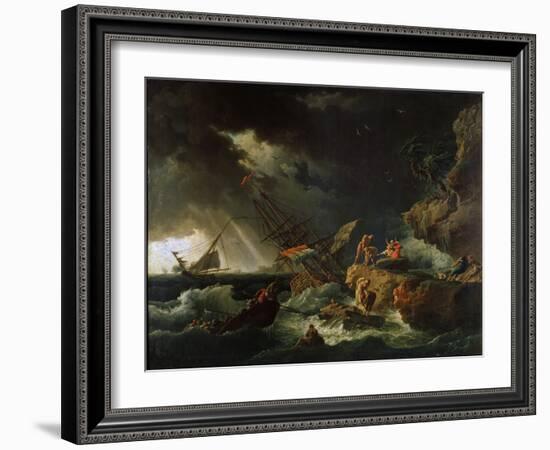 Storm at the Sea, 1740S-Claude Joseph Vernet-Framed Giclee Print