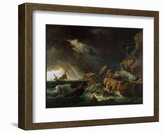 Storm at the Sea, 1740S-Claude Joseph Vernet-Framed Giclee Print