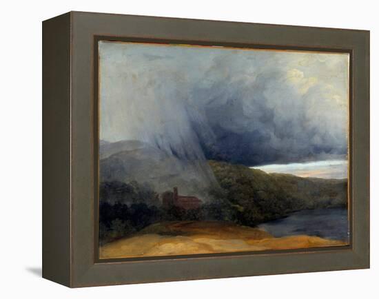 Storm by a Lake. Pierre-Henri De Valenciennes (1750-1819), 18Th Century. Dim: 0,39 X 0,52M.-Pierre Henri de Valenciennes-Framed Premier Image Canvas