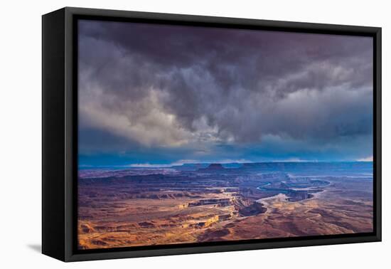 Storm Clouds at Green River Overlook, Canyonlands National Park, Utah, Island in the Sky District-Tom Till-Framed Premier Image Canvas